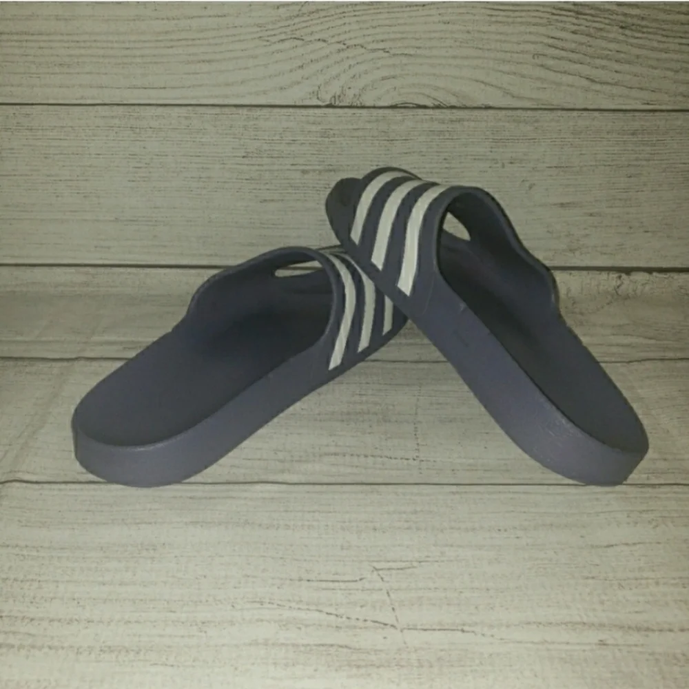 Adidas Adilette Blue White Sliders Men's Sz. 8‎
